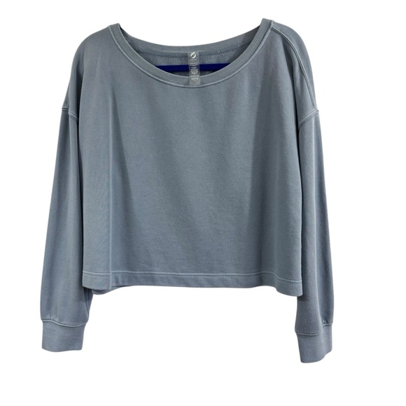 Lou & Grey Washed Cozy Cotton Dolman Sweatshirt in Blue 752068 Size Large - Picture 2 of 10